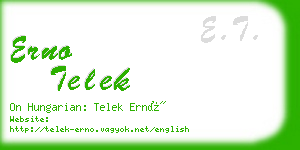 erno telek business card
